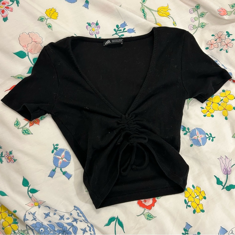 Zara cinch crop top
